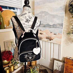 New Juicy Couture Embroidered Pink & Black Mini  Backpack.